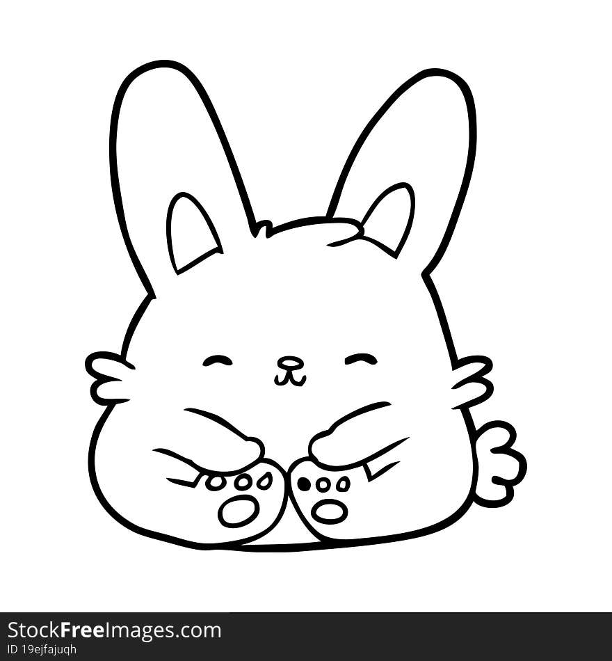 cute line drawing of a bunny rabbit. cute line drawing of a bunny rabbit