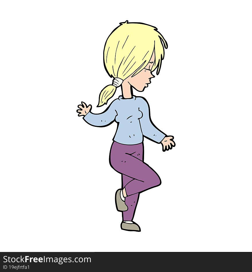 cartoon girl dancing