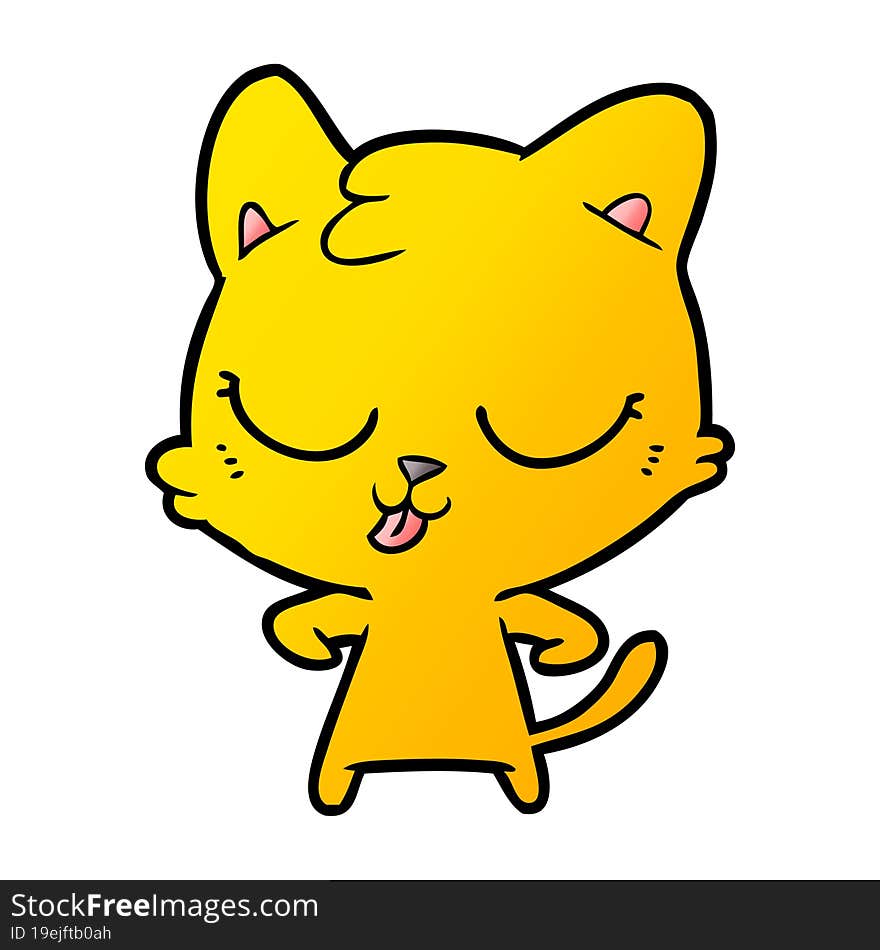 happy cartoon cat. happy cartoon cat