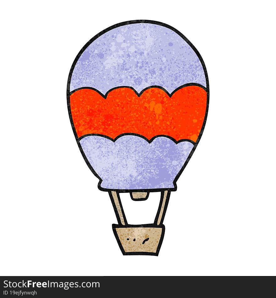 Textured Cartoon Hot Air Balloon