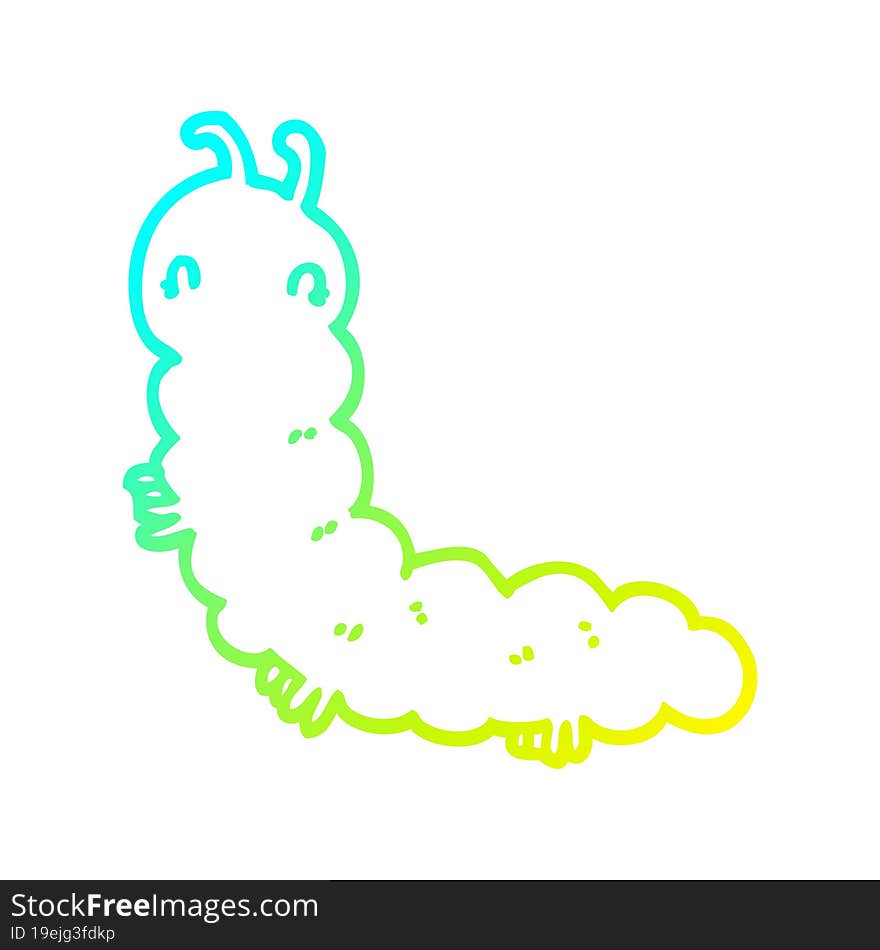 cold gradient line drawing cartoon caterpillar