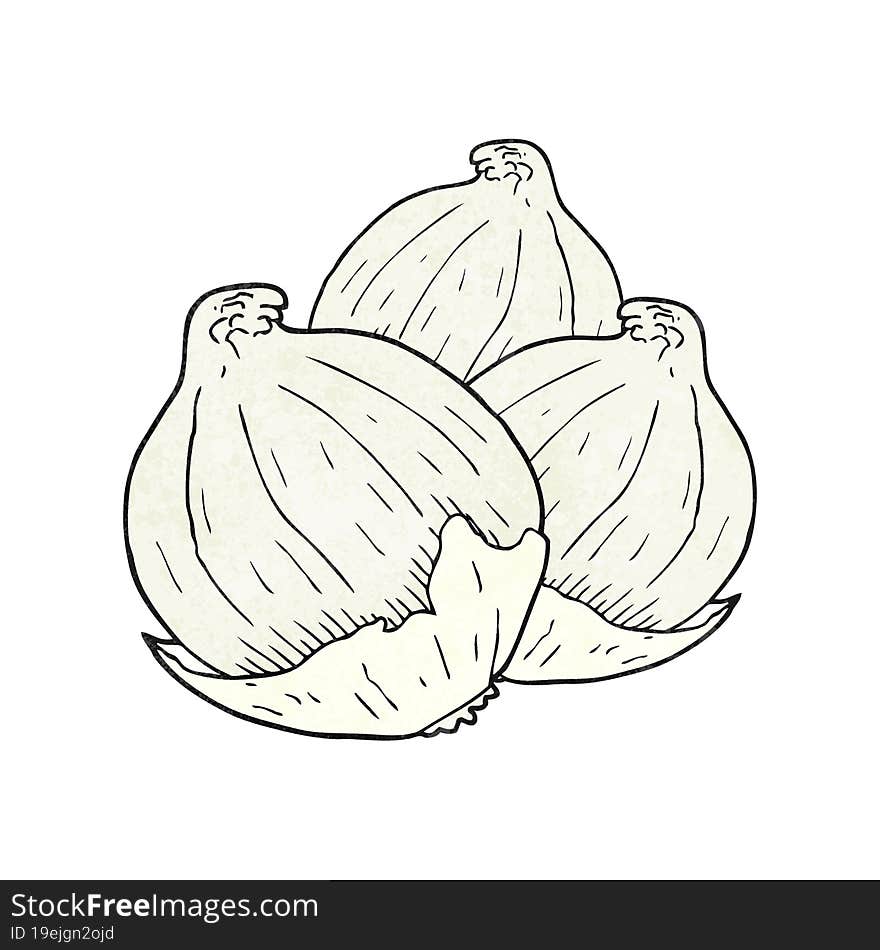 freehand textured cartoon onions