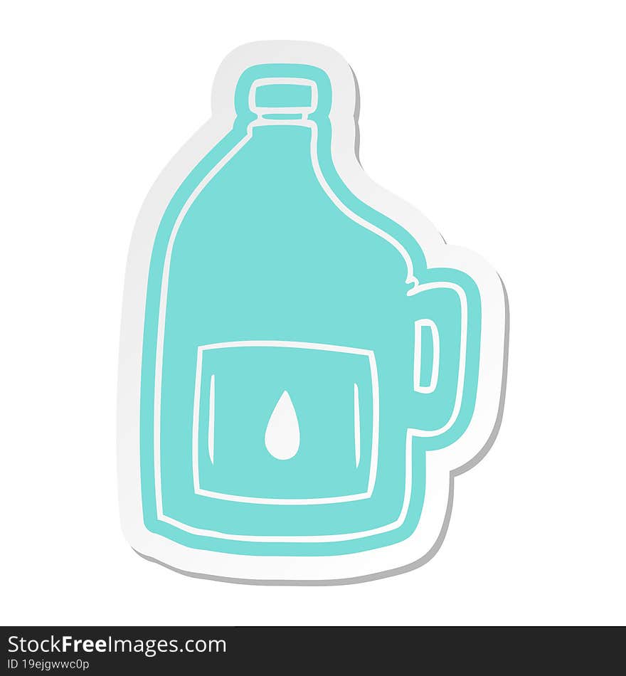 cartoon sticker of a large drinking bottle