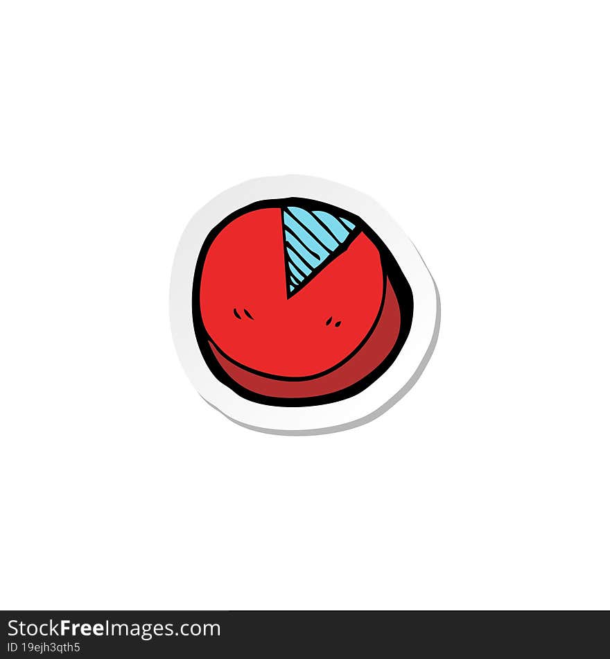 sticker of a doodle cartoon pie chart