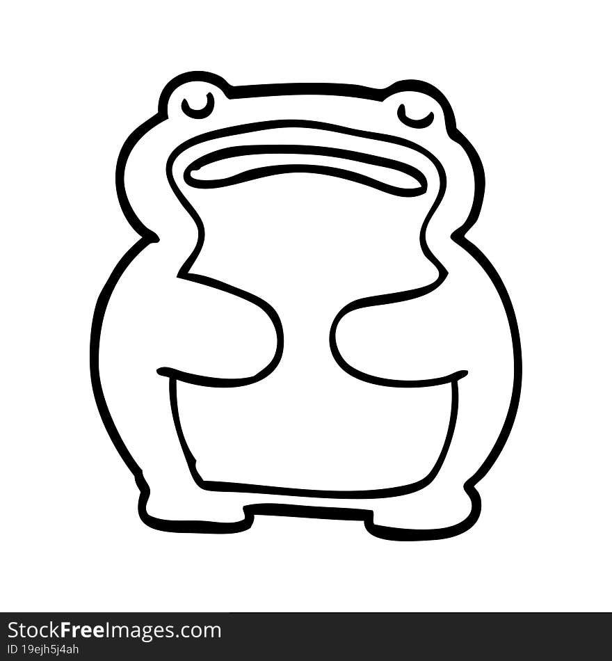 Line Drawing Cartoon Frog