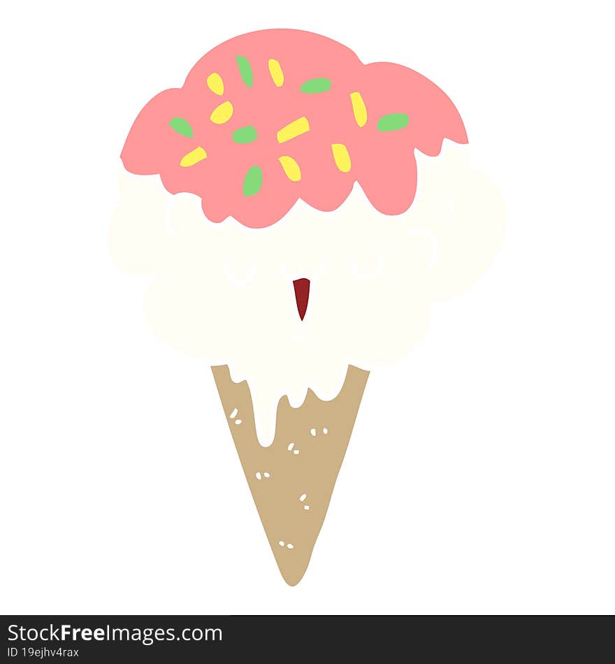 Flat Color Style Cartoon Ice Cream