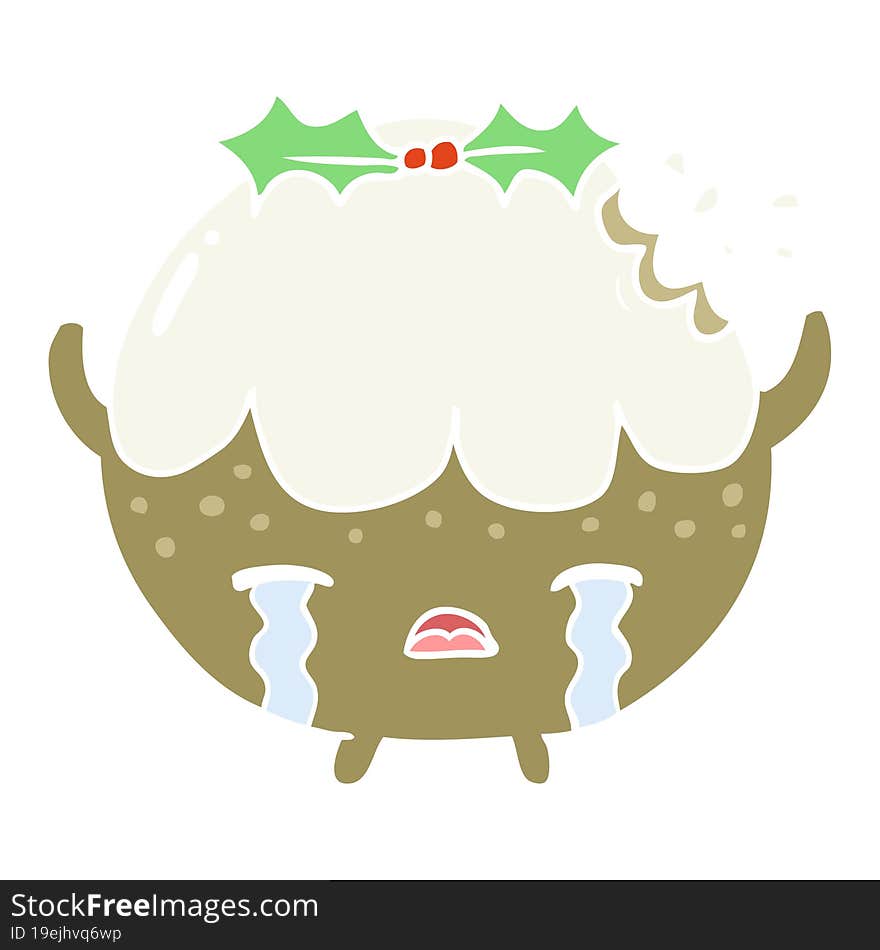 flat color style cartoon chrstmas pudding. flat color style cartoon chrstmas pudding