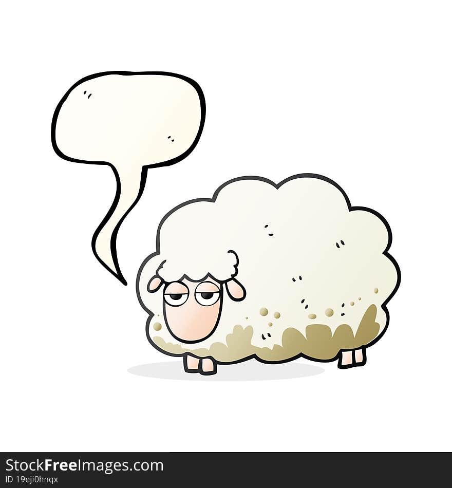 speech bubble cartoon muddy winter sheep