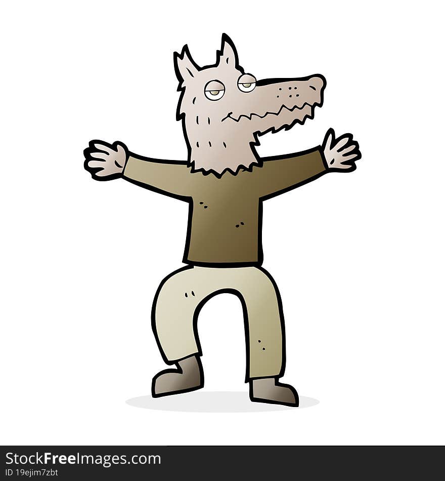 cartoon wolf man