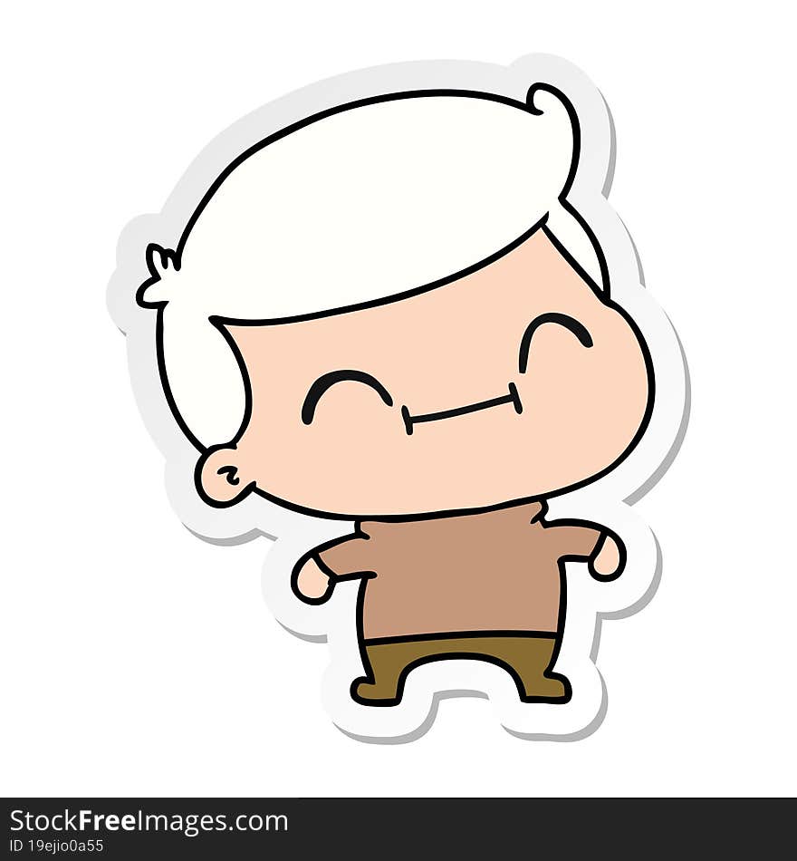freehand drawn sticker cartoon of kawaii older man
