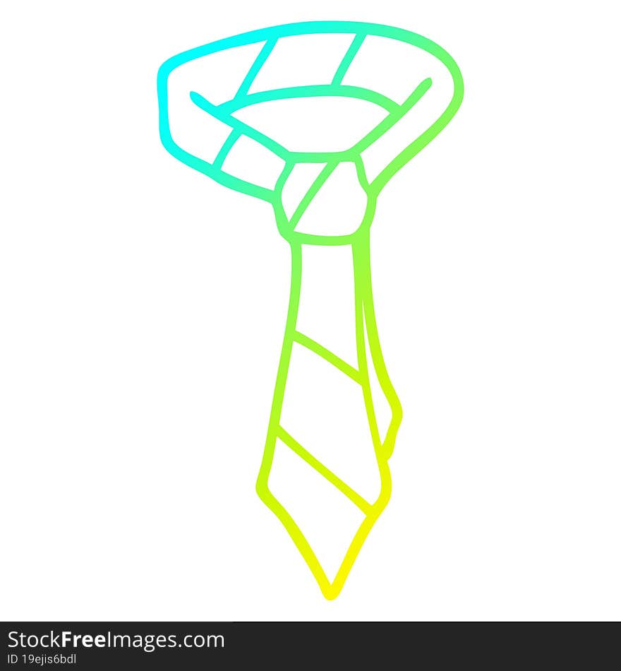 cold gradient line drawing cartoon tie