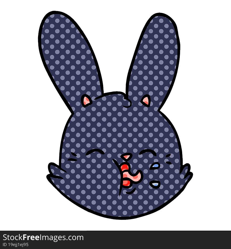 cartoon funny rabbit face. cartoon funny rabbit face