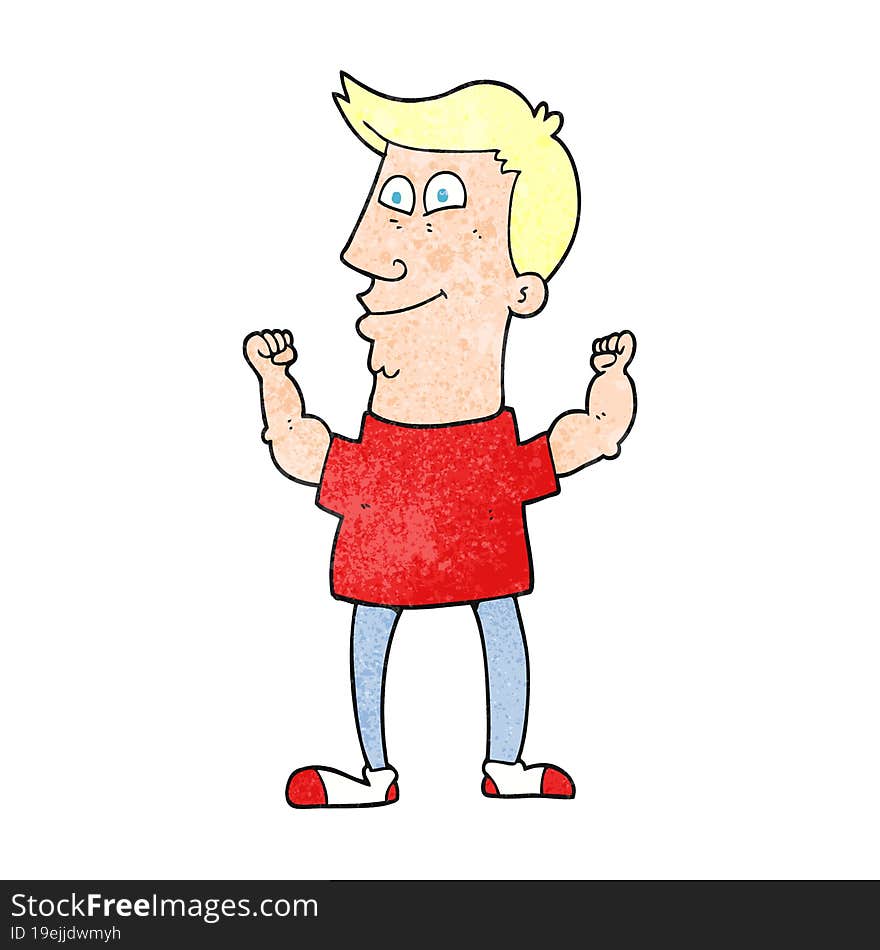 Textured Cartoon Celebrating Man