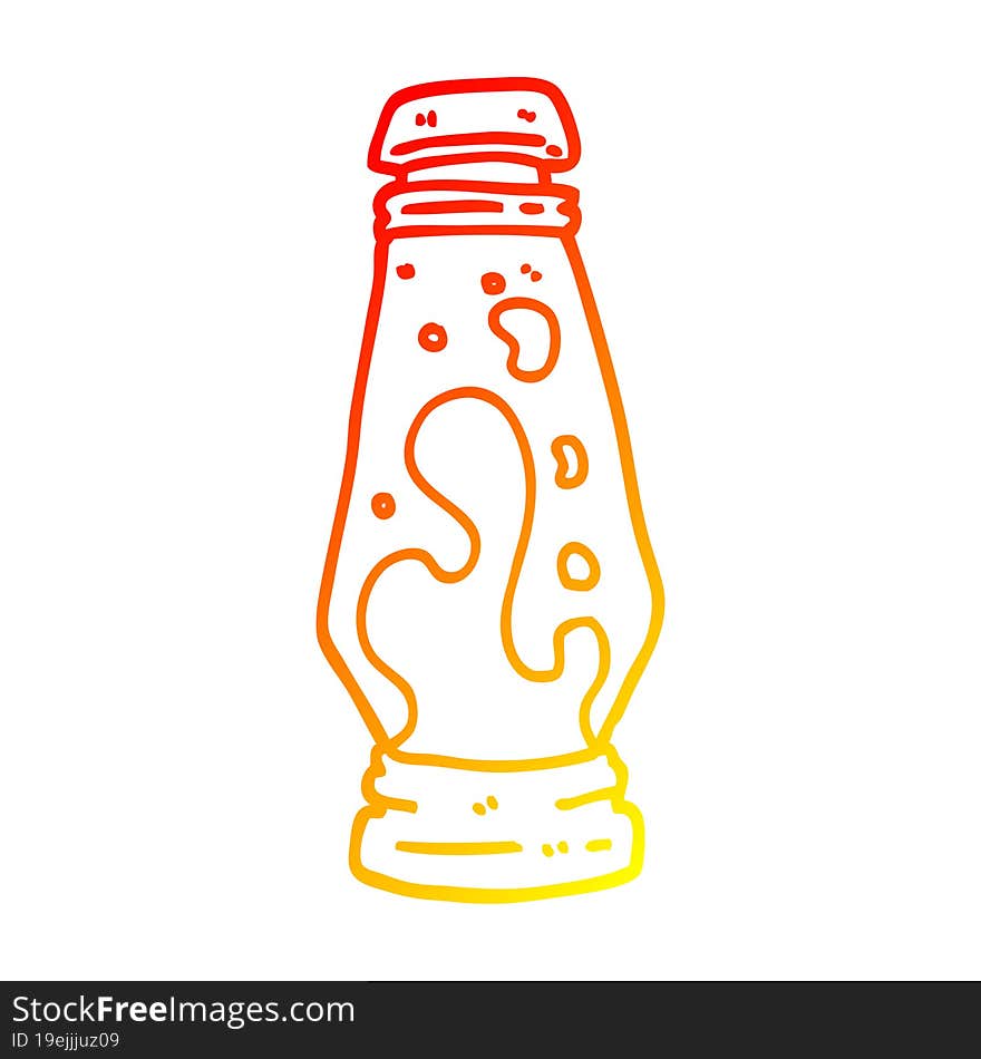 warm gradient line drawing cartoon lava lamp