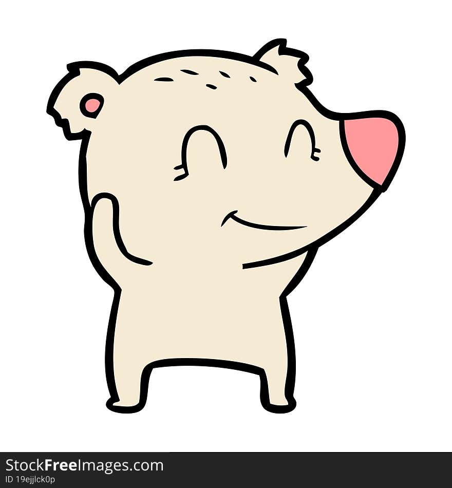 smiling polar bear cartoon. smiling polar bear cartoon