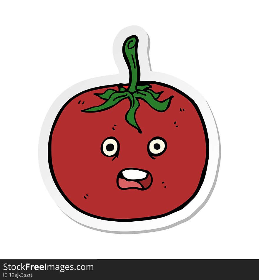 sticker of a cartoon tomato