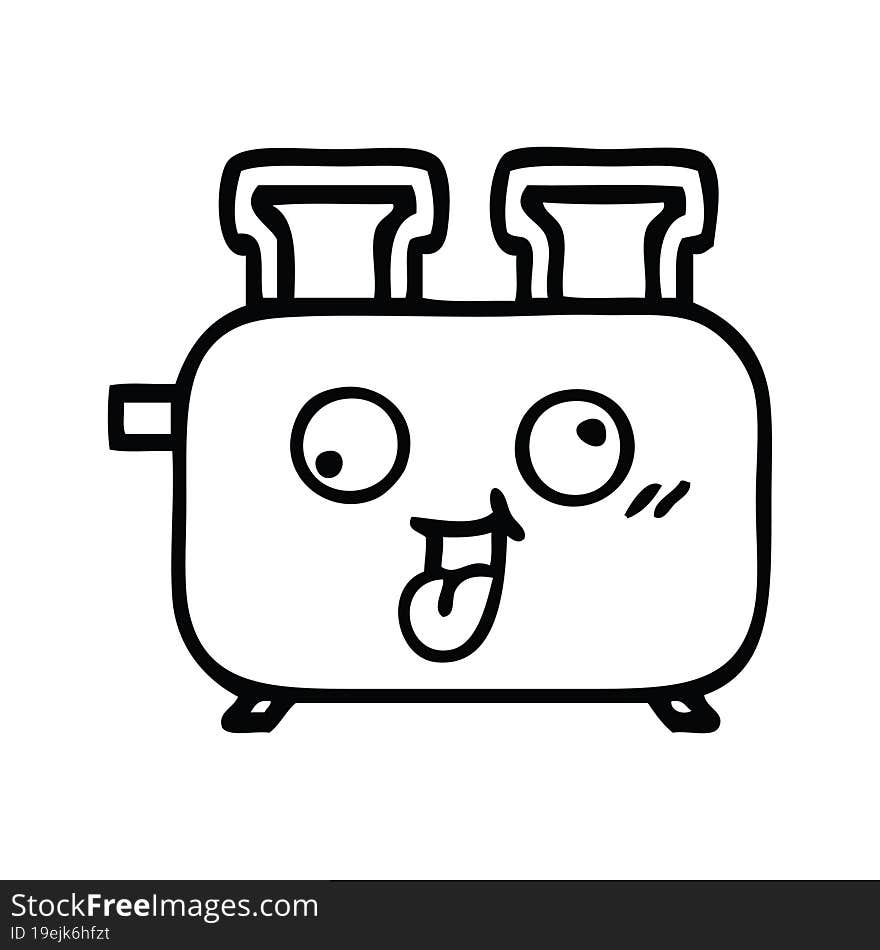 Line Drawing Cartoon Of A Toaster