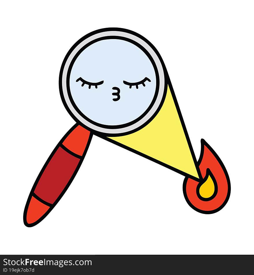 cute cartoon magnifying glass