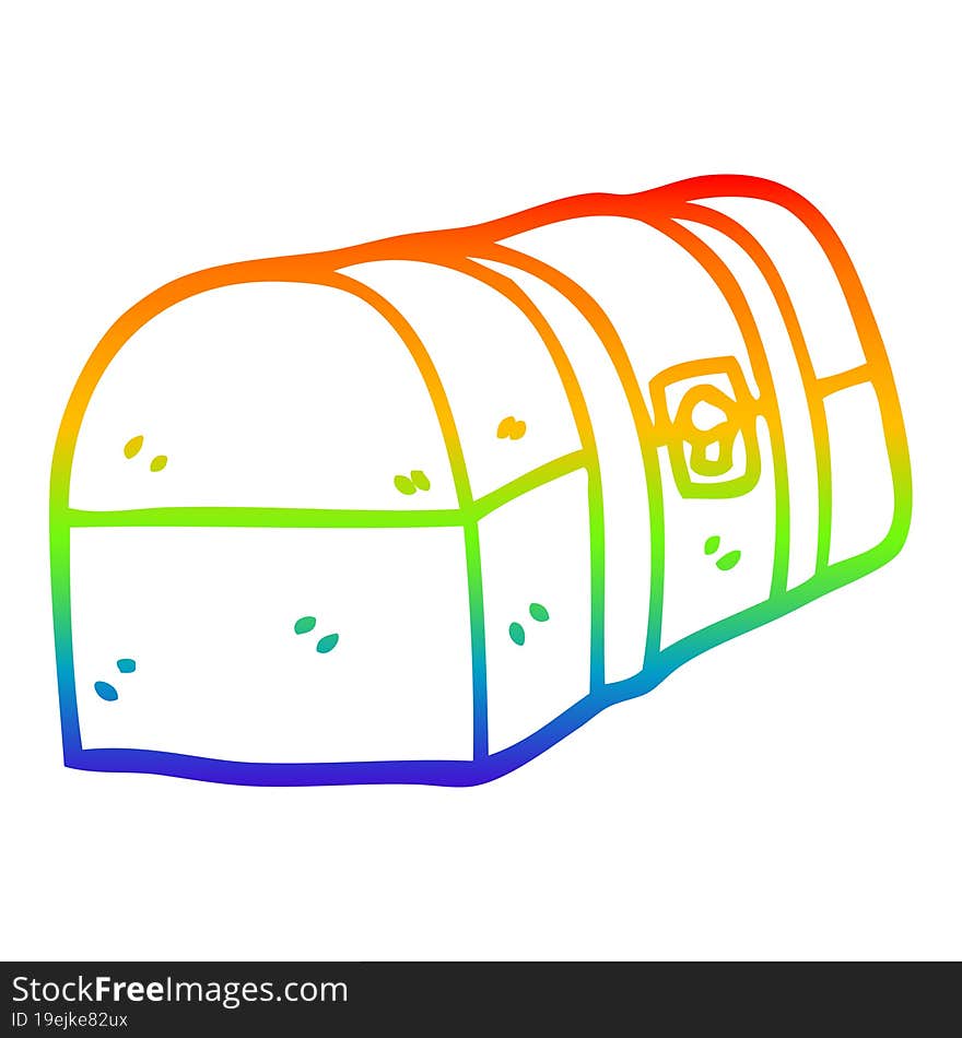 rainbow gradient line drawing cartoon trunk box