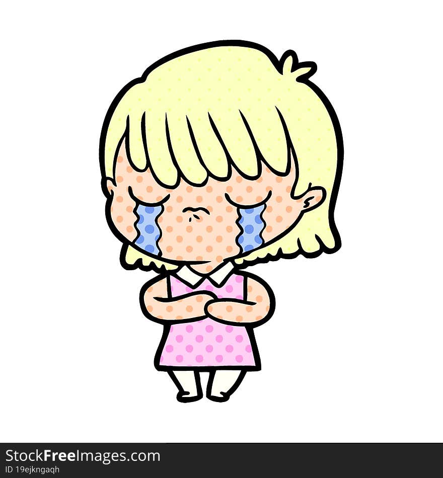 cartoon woman crying. cartoon woman crying