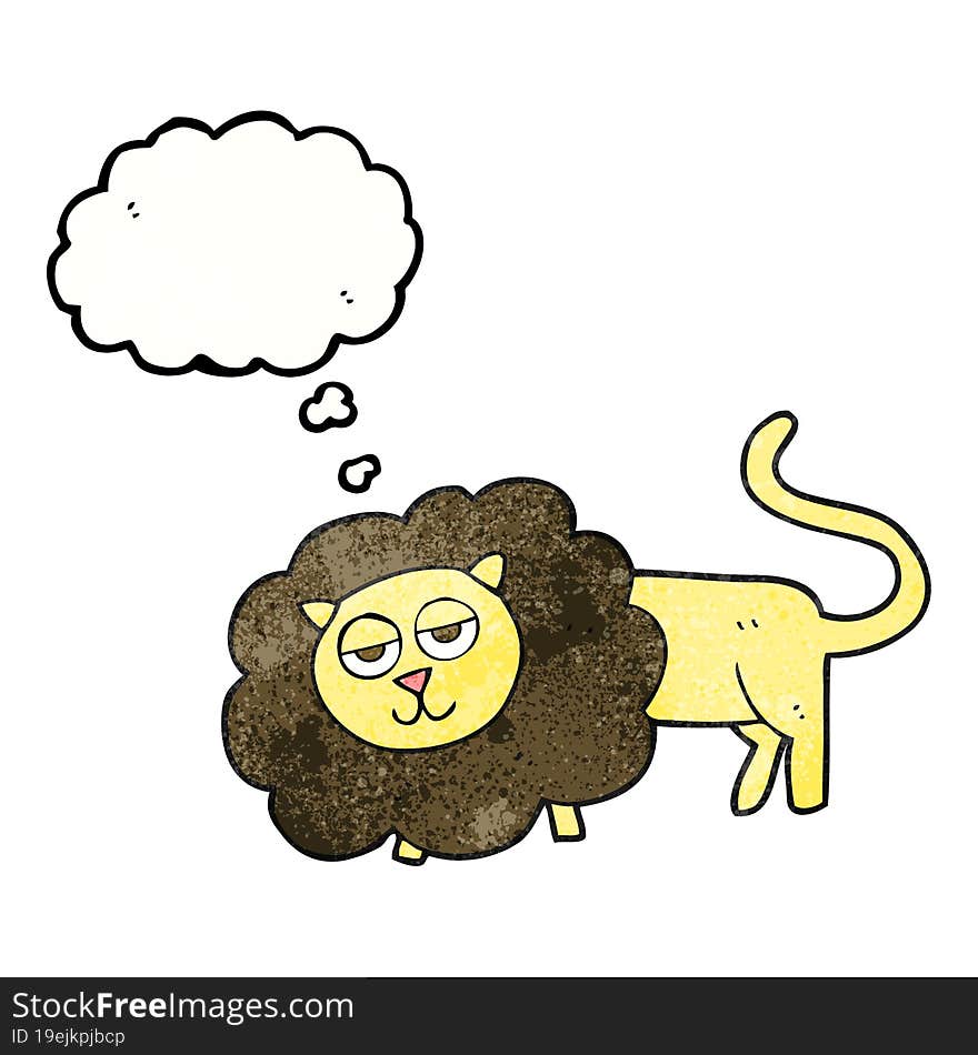 Thought Bubble Textured Cartoon Lion