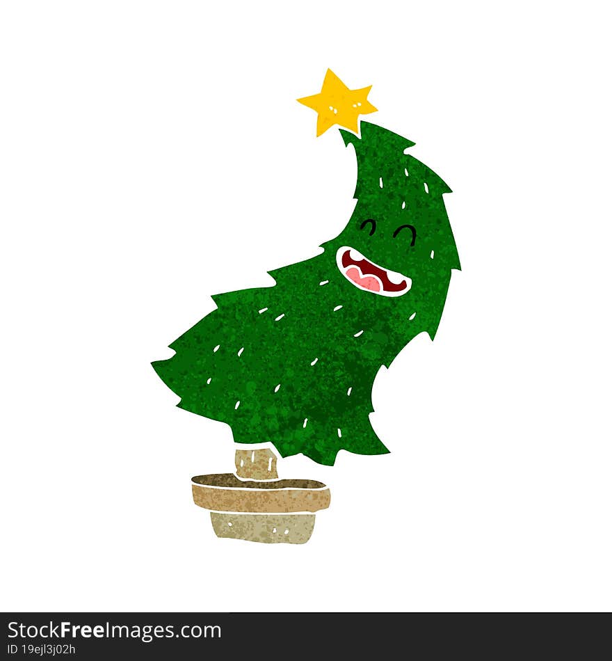 cartoon dancing christmas tree