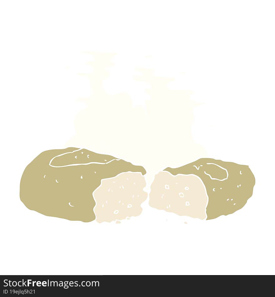 Flat Color Illustration Of A Cartoon Bread