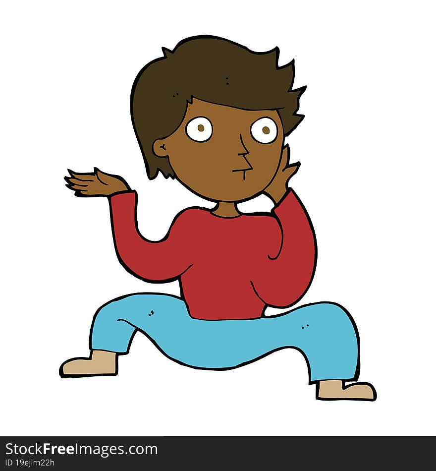 cartoon boy doing crazy dance