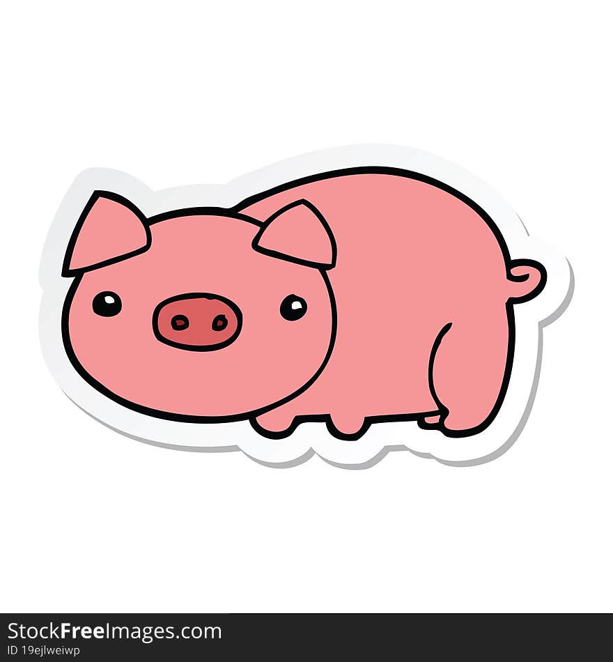 sticker of a cartoon pig