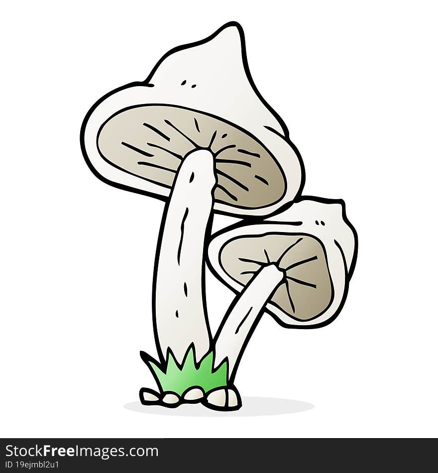 freehand drawn cartoon mushroom