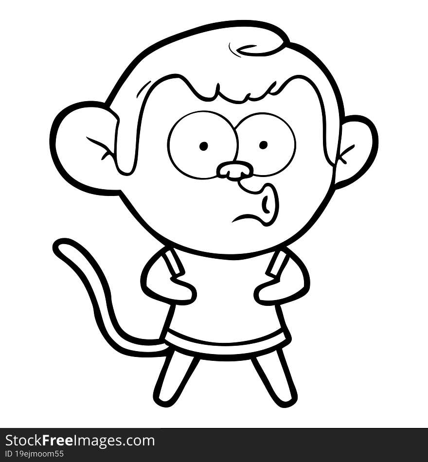 cartoon surprised monkey. cartoon surprised monkey