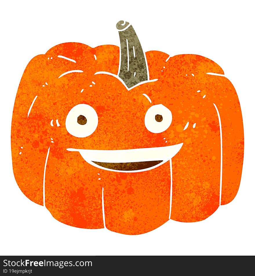 Retro Cartoon Halloween Pumpkin