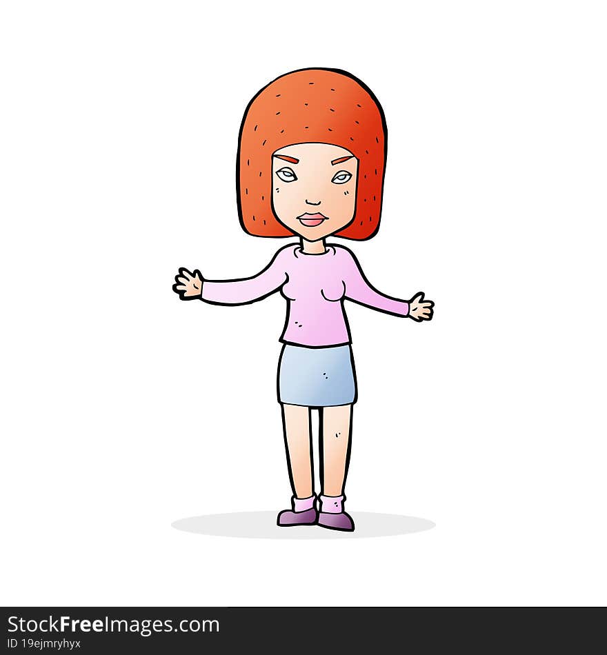 cartoon annoyed woman