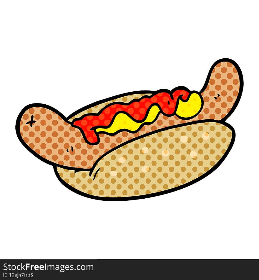 cartoon fresh tasty hot dog. cartoon fresh tasty hot dog