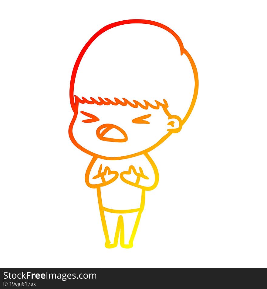 warm gradient line drawing cartoon stressed man