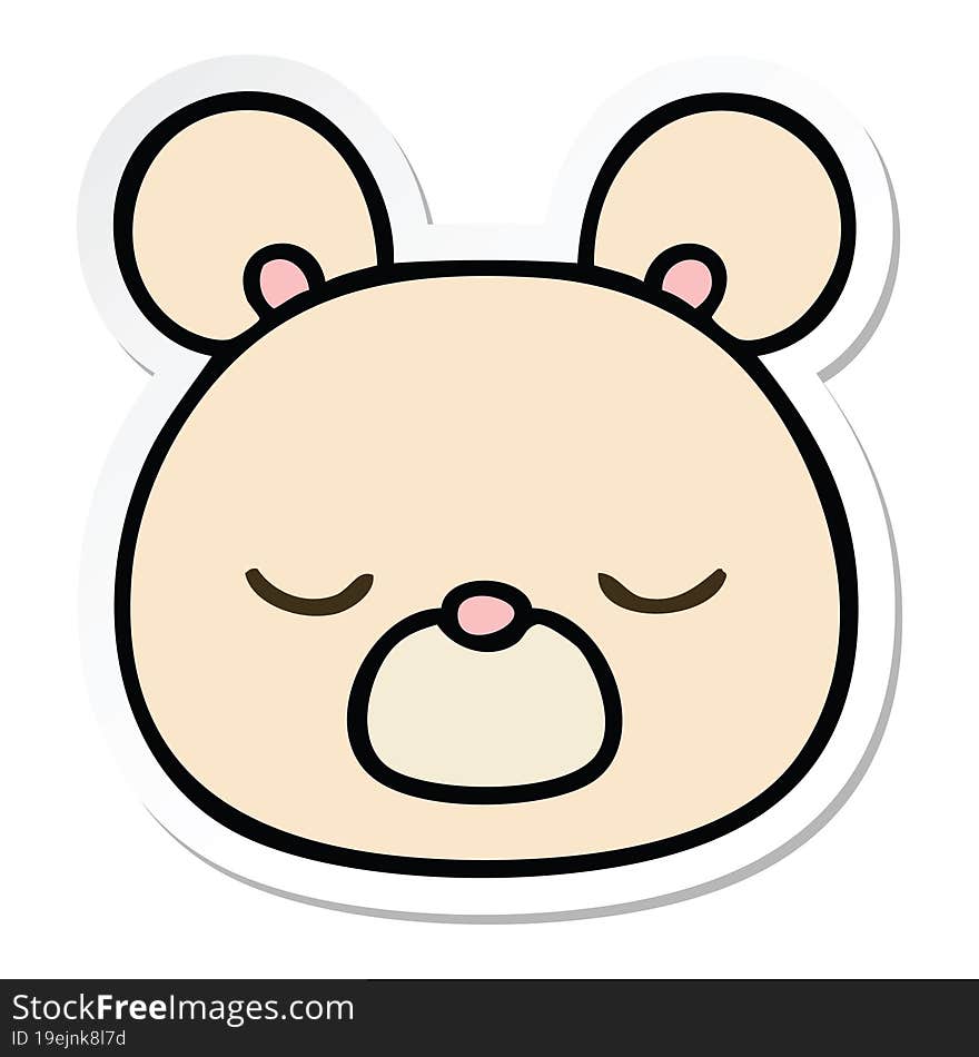 sticker of a quirky hand drawn cartoon bear