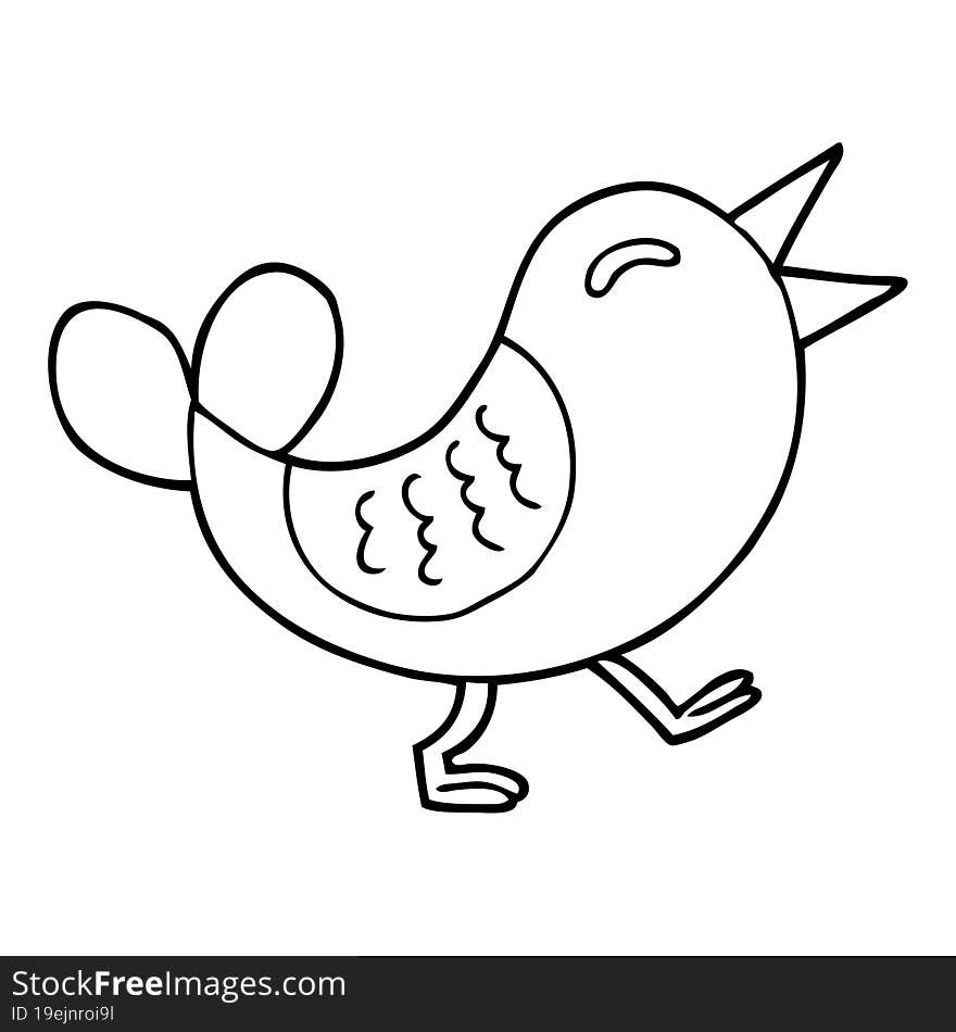 line drawing cartoon bluebird