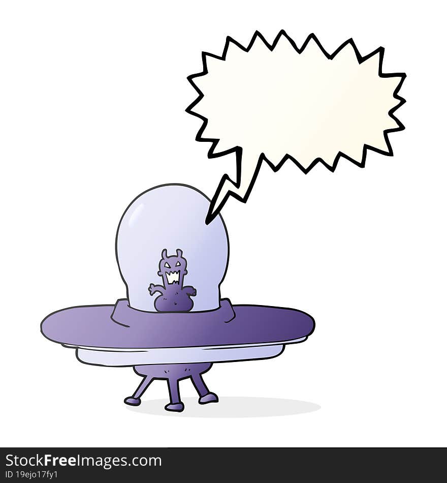 speech bubble cartoon alien spaceship