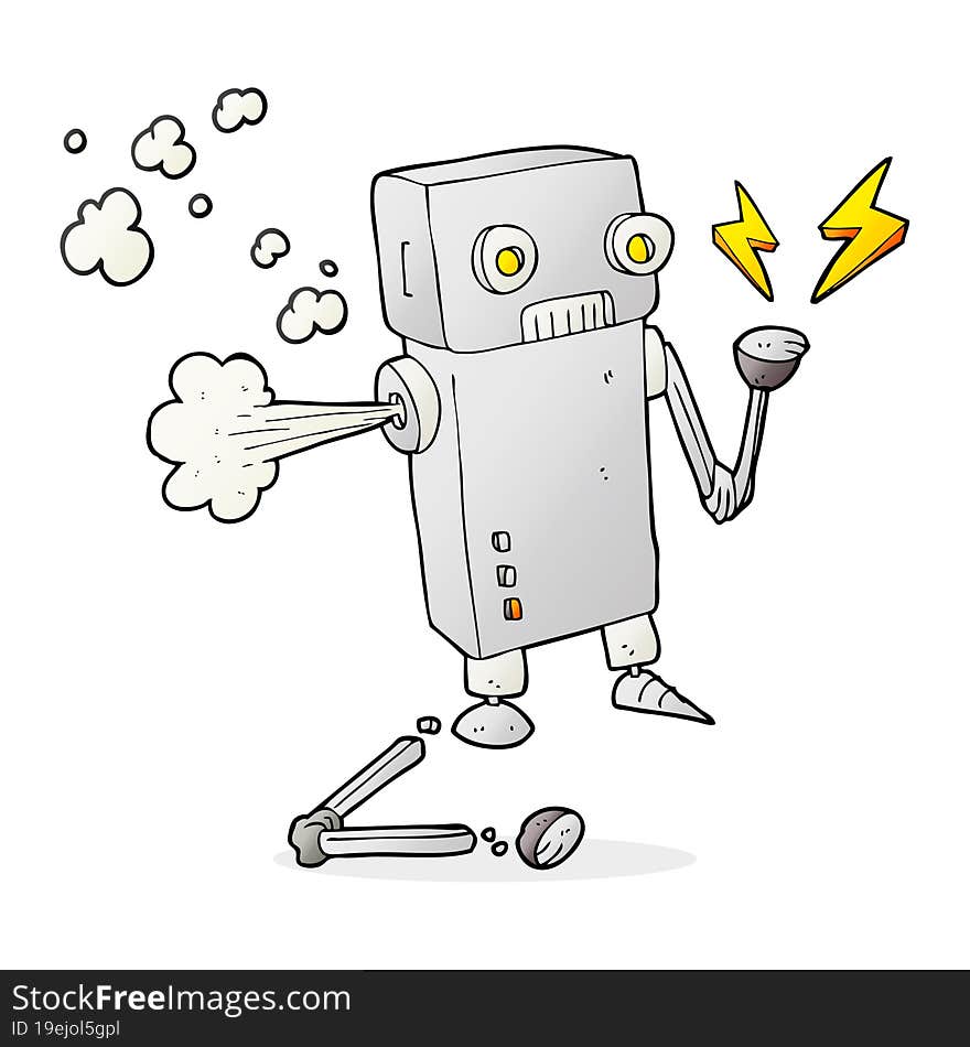 Cartoon Broken Robot