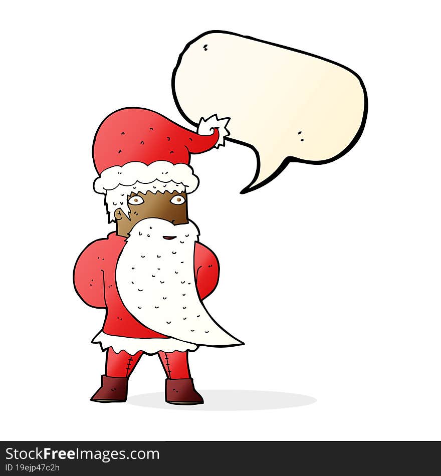 cartoon santa claus with speech bubble