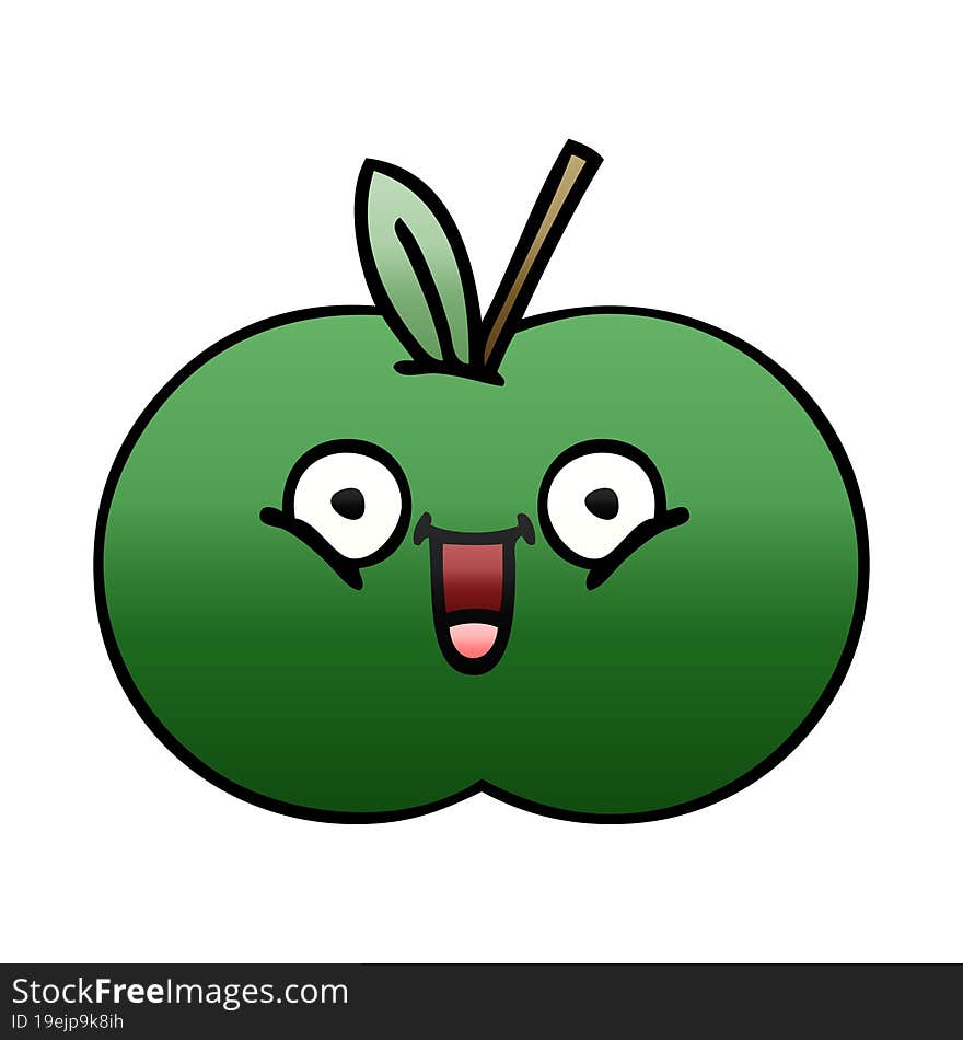 gradient shaded cartoon juicy apple