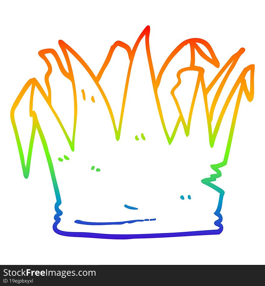 rainbow gradient line drawing cartoon christmas cracker hat