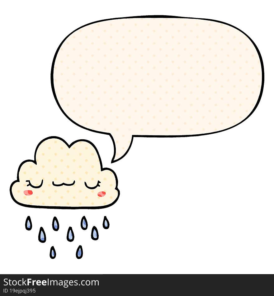 cartoon storm cloud and speech bubble in comic book style