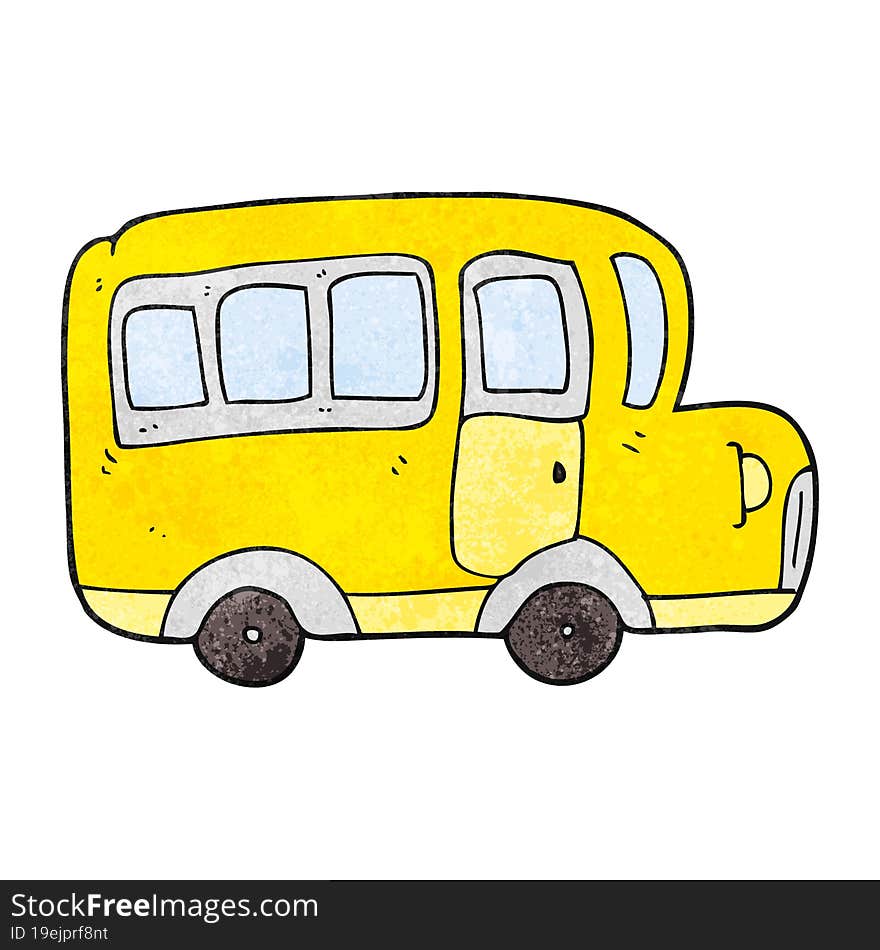 textured cartoon yellow school bus