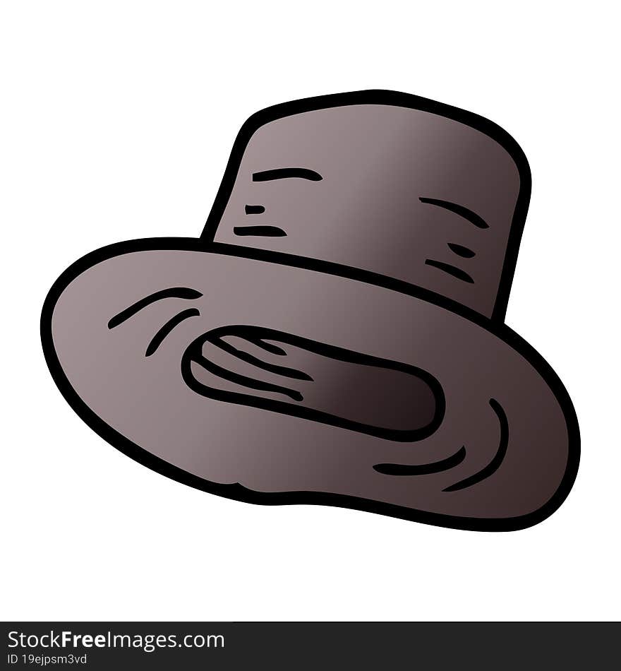 Vector Gradient Illustration Cartoon Top Hat