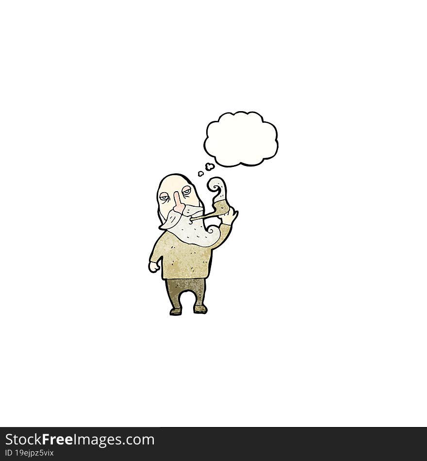 Old Man Smoking Pipe Cartoon