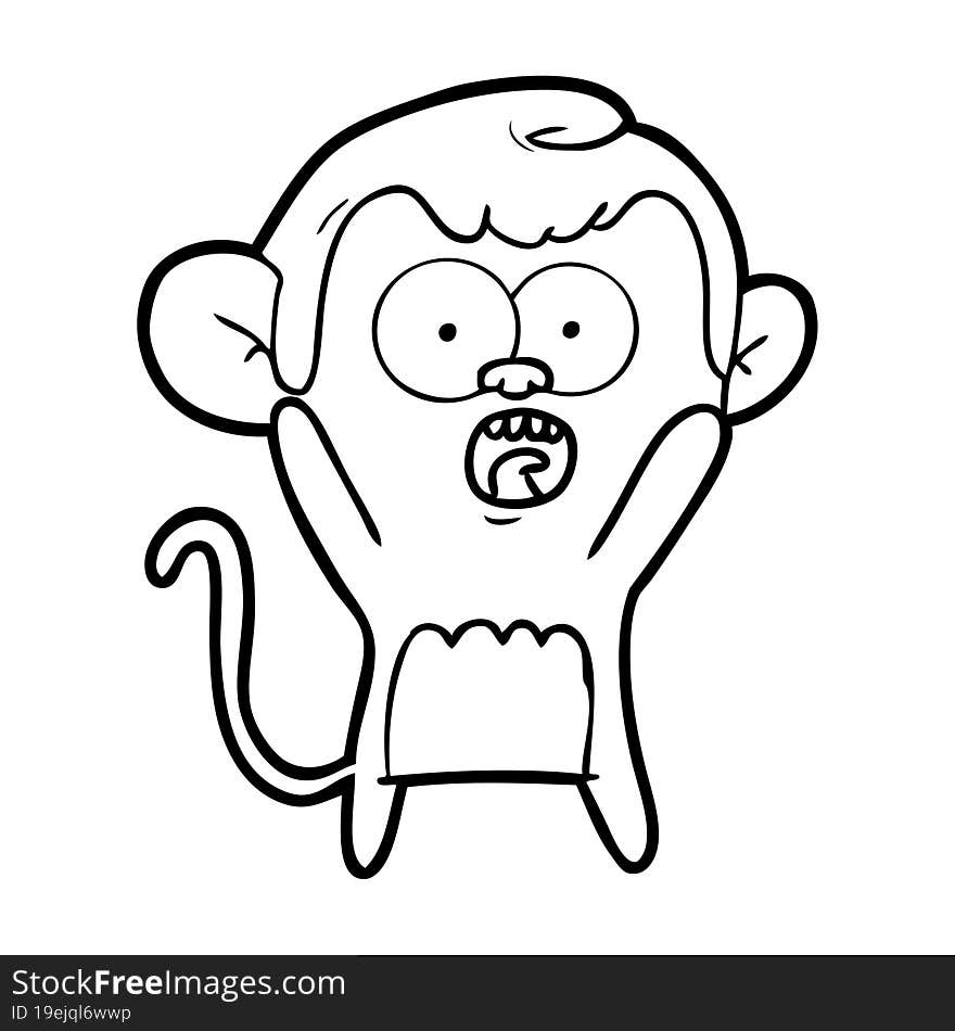 cartoon shocked monkey. cartoon shocked monkey