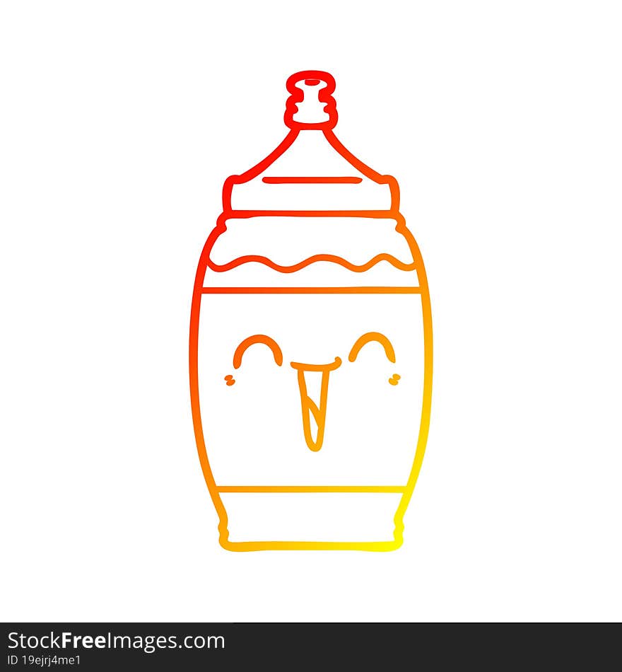 warm gradient line drawing cartoon happy sports drink