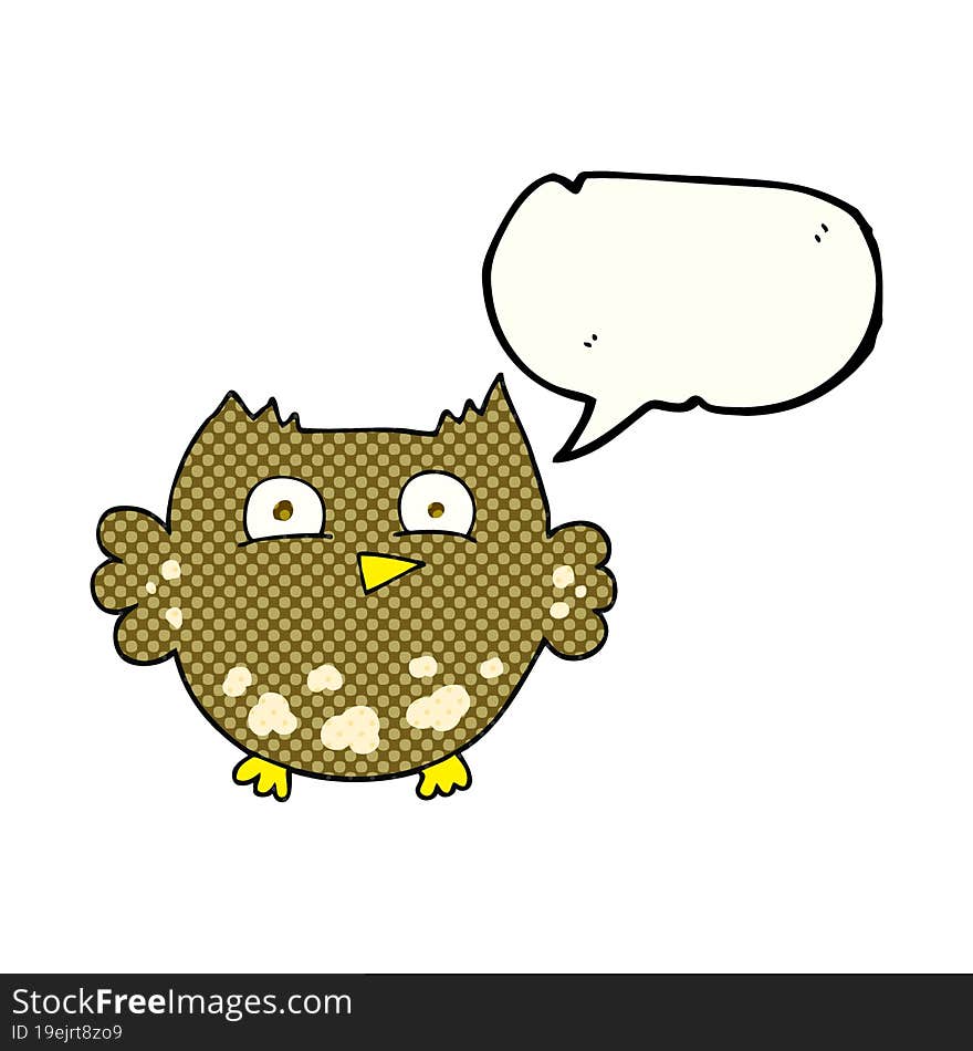 comic book speech bubble cartoon little owl