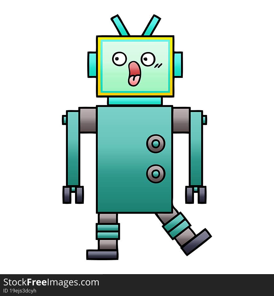 Gradient Shaded Cartoon Robot